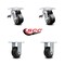 Service Caster 4 Inch Rubber on Aluminum Caster Set with Roller Bearings 2 Brakes 2 Rigid SCC SCC-TTL30S420-RAR-2-R-2 - alternate 4